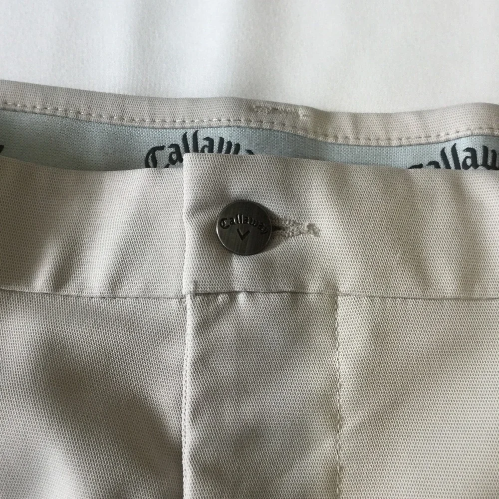 Callaway Golf Pants Mens 40x30 Beige Chino Performance Flat Front Chino Trousers